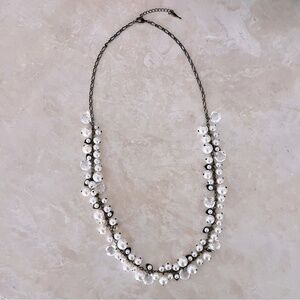 Chloe + Isabel Pearl Crystal Cluster Statement Necklace